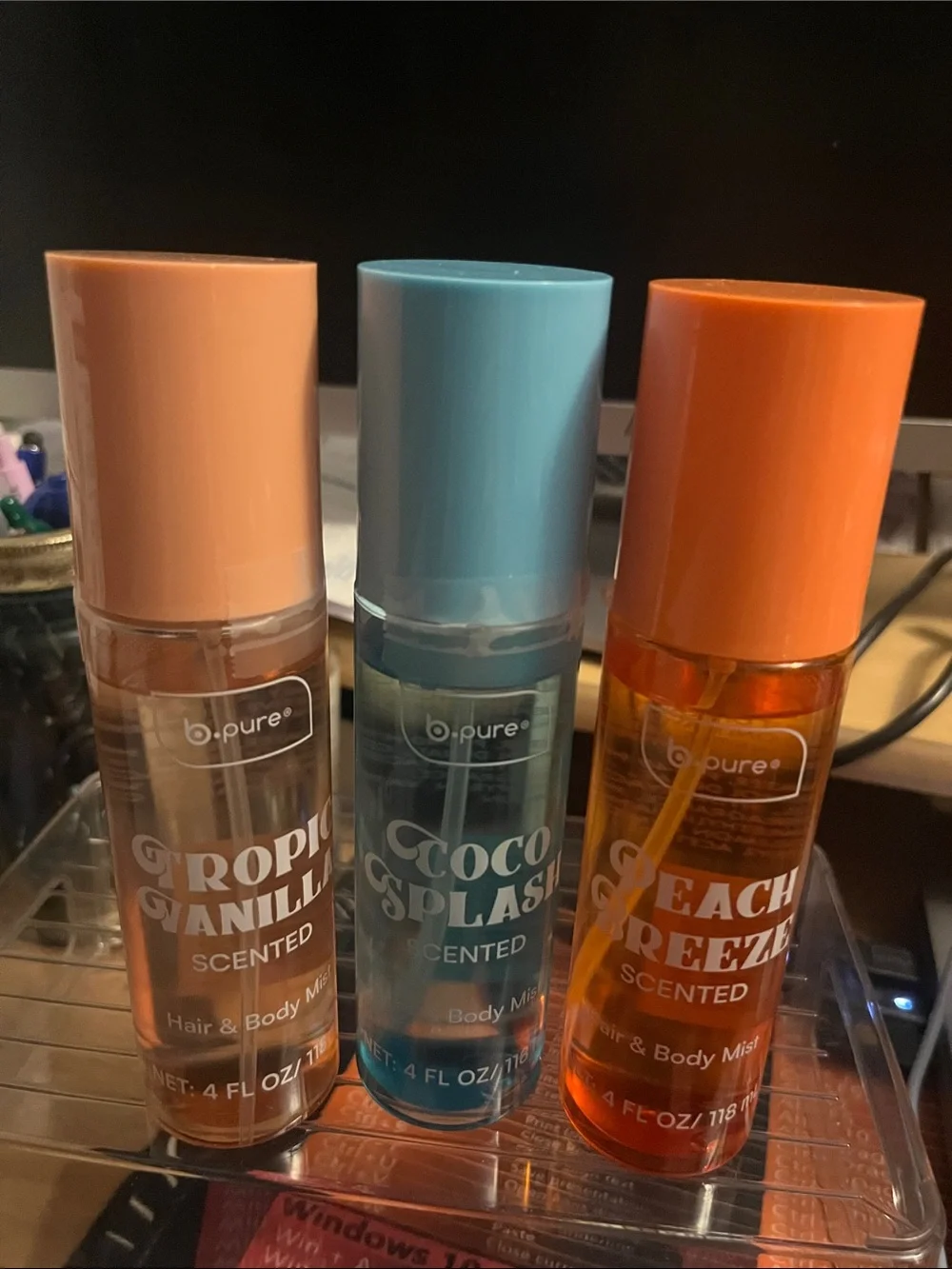 Tropical Vanilla, Coco Splash, Peach Breeze Hair & Body Mist Set